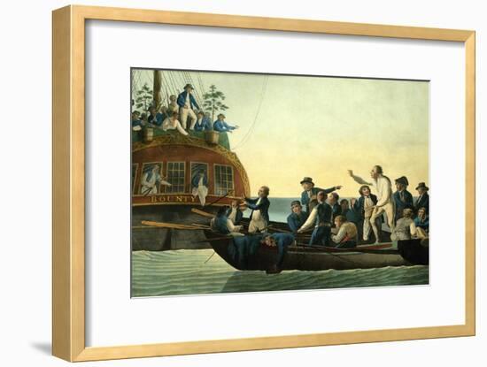 Mutineers Turning Lieutenant Bligh and Part of the Officers and Crew from His Majesty's Ship the Bo-Robert Dodd-Framed Giclee Print