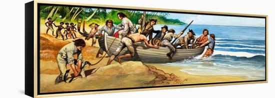 Mutiny on the Bounty (Gouache on Paper)-Peter Jackson-Framed Premier Image Canvas