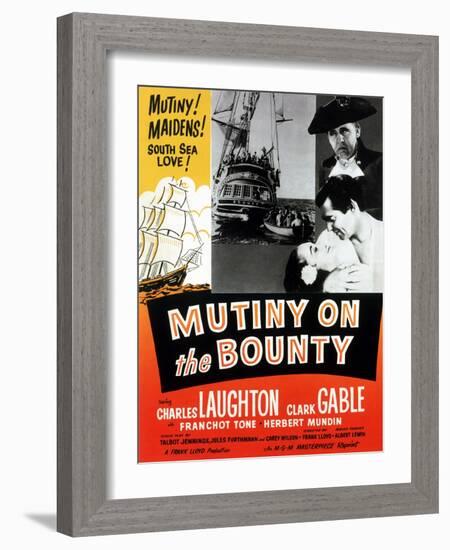 Mutiny on the Bounty, Movita, Clark Gable, Charles Laughton, 1935-null-Framed Art Print
