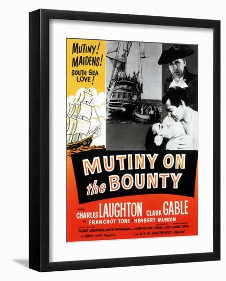 Mutiny on the Bounty, Movita, Clark Gable, Charles Laughton, 1935-null-Framed Art Print