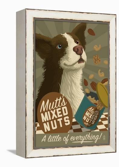 Mutt - Retro Mixed Nuts Ad-Lantern Press-Framed Stretched Canvas