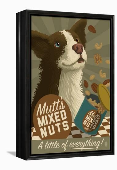 Mutt - Retro Mixed Nuts Ad-Lantern Press-Framed Stretched Canvas