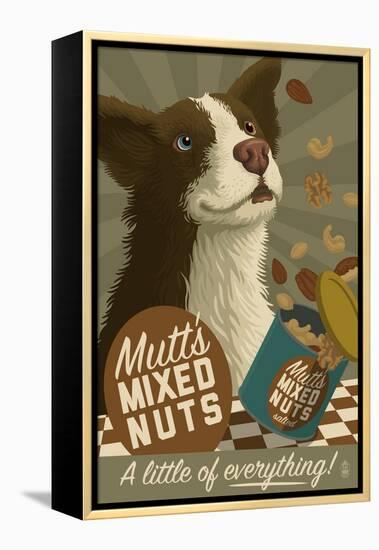 Mutt - Retro Mixed Nuts Ad-Lantern Press-Framed Stretched Canvas