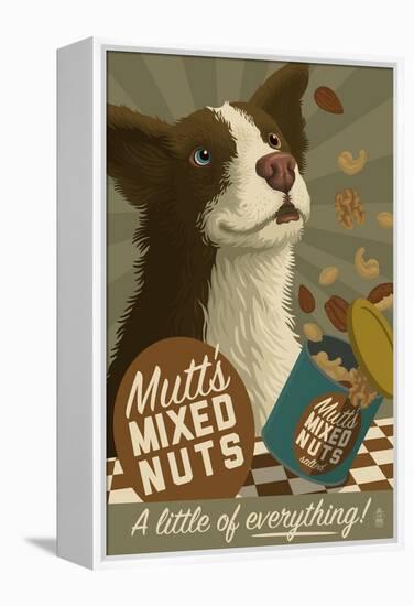 Mutt - Retro Mixed Nuts Ad-Lantern Press-Framed Stretched Canvas