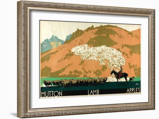 Mutton - Lamb - Apples, from the Series 'Buy New Zealand Produce'-Frank Newbould-Framed Giclee Print