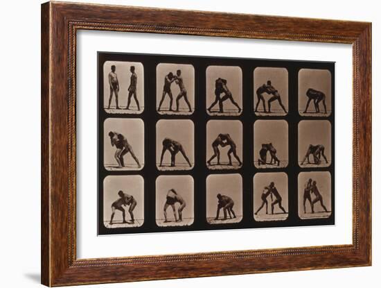 Muybridge Locomotion, Men Wrestling, 1881-Science Source-Framed Giclee Print