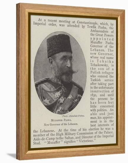 Muzaffer Pasha, New Governor of the Lebanon-null-Framed Premier Image Canvas