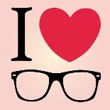 Print I Love Sunglasses Vector Illustration-mvasya-Framed Premium Giclee Print