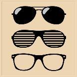 Print I Love Sunglasses Vector Illustration-mvasya-Framed Premium Giclee Print