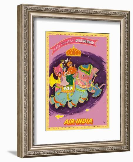 My Beautiful Jumbo - Boeing 747 Jumbo Jet - Air India-Pacifica Island Art-Framed Art Print