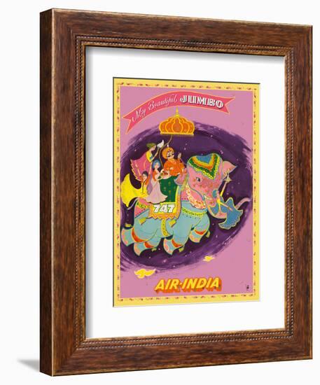 My Beautiful Jumbo - Boeing 747 Jumbo Jet - Air India-Pacifica Island Art-Framed Art Print