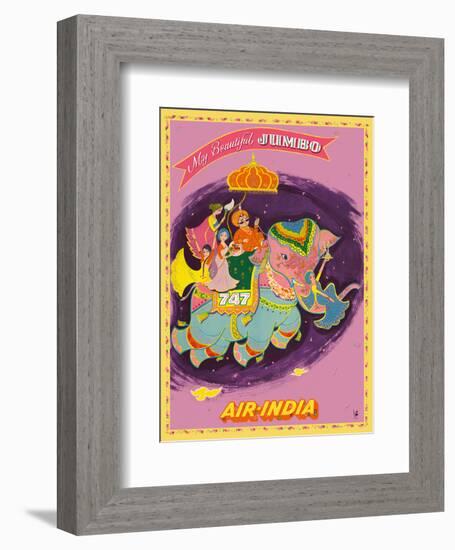 My Beautiful Jumbo - Boeing 747 Jumbo Jet - Air India-Pacifica Island Art-Framed Art Print