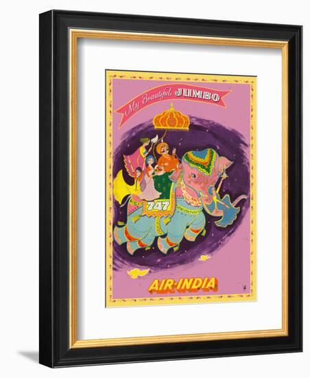 My Beautiful Jumbo - Boeing 747 Jumbo Jet - Air India-Pacifica Island Art-Framed Art Print