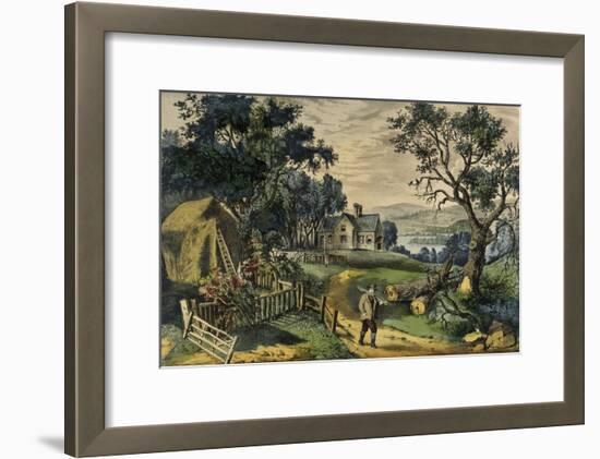My Boyhood's Home-Currier & Ives-Framed Giclee Print