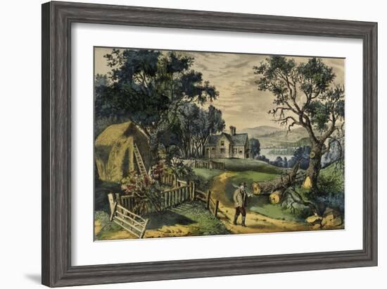 My Boyhood's Home-Currier & Ives-Framed Giclee Print