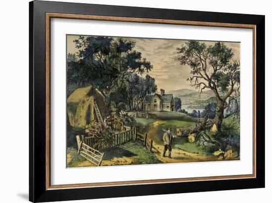 My Boyhood's Home-Currier & Ives-Framed Giclee Print