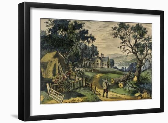 My Boyhood's Home-Currier & Ives-Framed Giclee Print