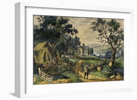 My Boyhood's Home-Currier & Ives-Framed Giclee Print