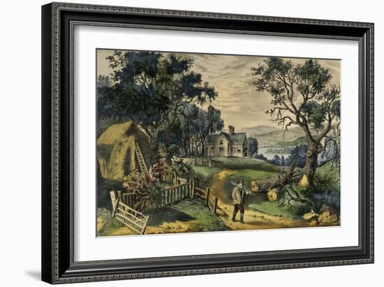 My Boyhood's Home-Currier & Ives-Framed Giclee Print