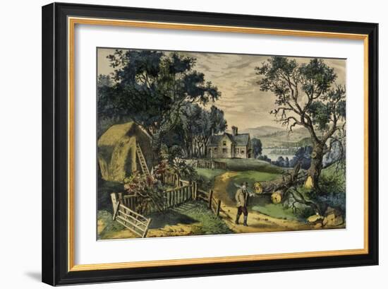 My Boyhood's Home-Currier & Ives-Framed Giclee Print