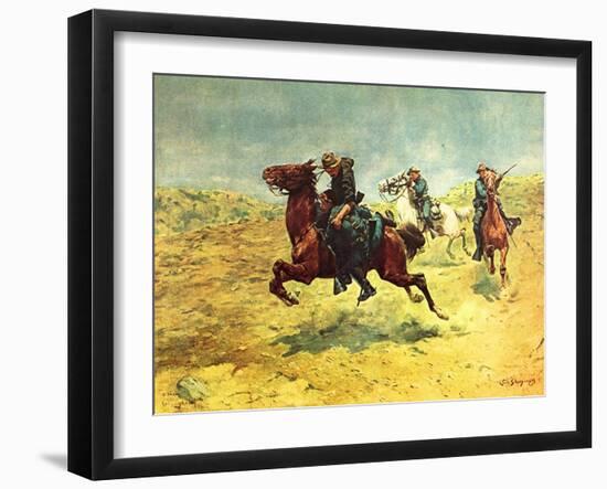 My Bunkie - the Rescue-Charles Shreyvogel-Framed Art Print