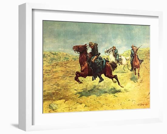 My Bunkie - the Rescue-Charles Shreyvogel-Framed Art Print