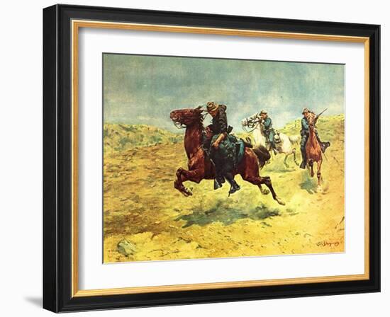 My Bunkie - the Rescue-Charles Shreyvogel-Framed Art Print