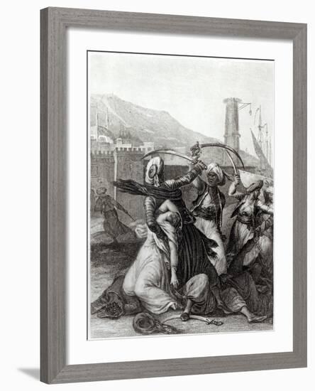 My Captain Kept Me Concealed Behind Him, and Cut Down Everyone Who Opposed Him, Candide Voltaire-Jean-Michel Moreau the Younger-Framed Giclee Print
