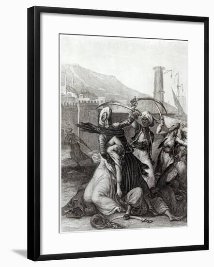 My Captain Kept Me Concealed Behind Him, and Cut Down Everyone Who Opposed Him, Candide Voltaire-Jean-Michel Moreau the Younger-Framed Giclee Print