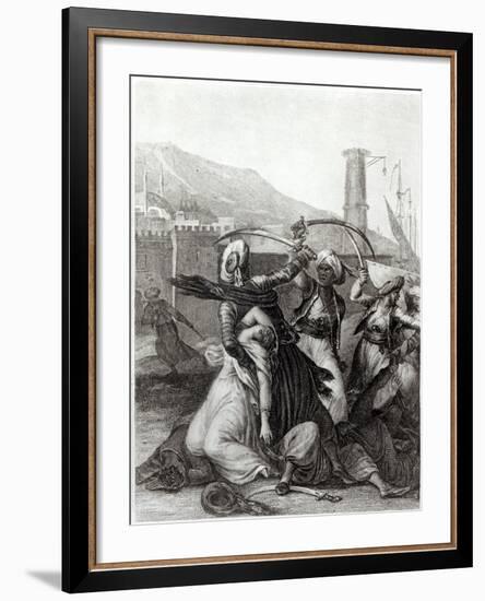 My Captain Kept Me Concealed Behind Him, and Cut Down Everyone Who Opposed Him, Candide Voltaire-Jean-Michel Moreau the Younger-Framed Giclee Print