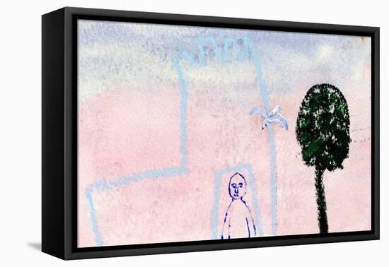My Castle, a Seagull and a Cyprus Tree, 2005-Gigi Sudbury-Framed Premier Image Canvas
