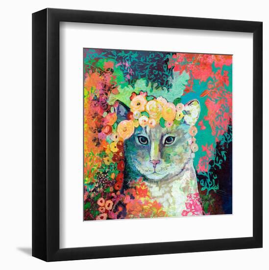 My Cat Naps in a Bed of Roses-Jennifer Lommers-Framed Art Print