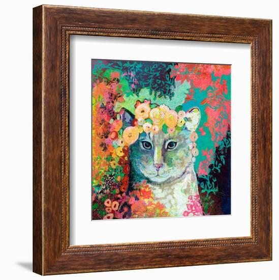 My Cat Naps in a Bed of Roses-Jennifer Lommers-Framed Art Print