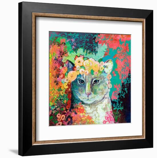 My Cat Naps in a Bed of Roses-Jennifer Lommers-Framed Art Print