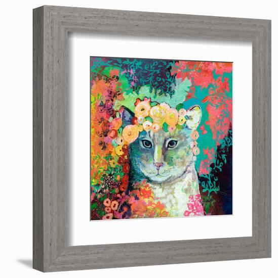 My Cat Naps in a Bed of Roses-Jennifer Lommers-Framed Art Print