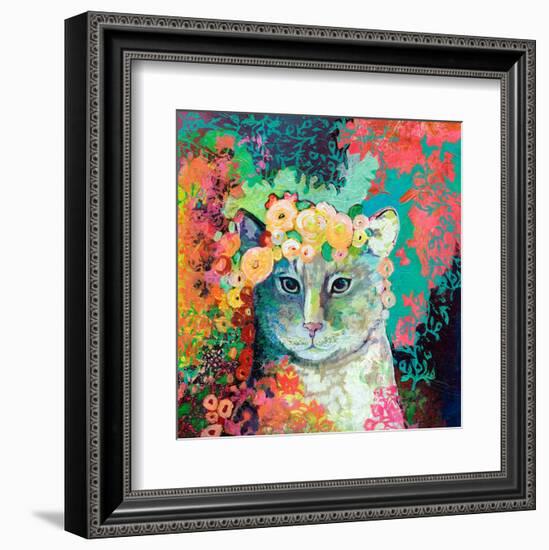 My Cat Naps in a Bed of Roses-Jennifer Lommers-Framed Art Print