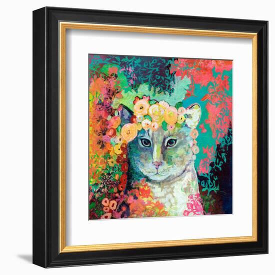 My Cat Naps in a Bed of Roses-Jennifer Lommers-Framed Art Print