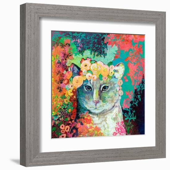 My Cat Naps in a Bed of Roses-Jennifer Lommers-Framed Giclee Print