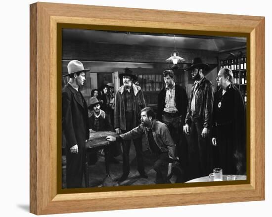 MY DARLING CLEMENTINE, 1946 directed by JOHN FORD Henry Fonda, Walter Brennan and John Ireland (b/w-null-Framed Stretched Canvas