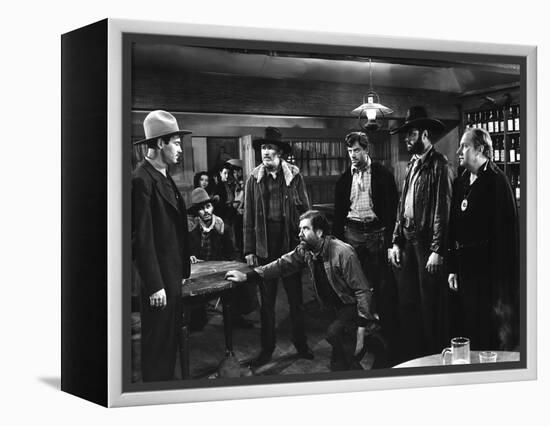 MY DARLING CLEMENTINE, 1946 directed by JOHN FORD Henry Fonda, Walter Brennan and John Ireland (b/w-null-Framed Stretched Canvas