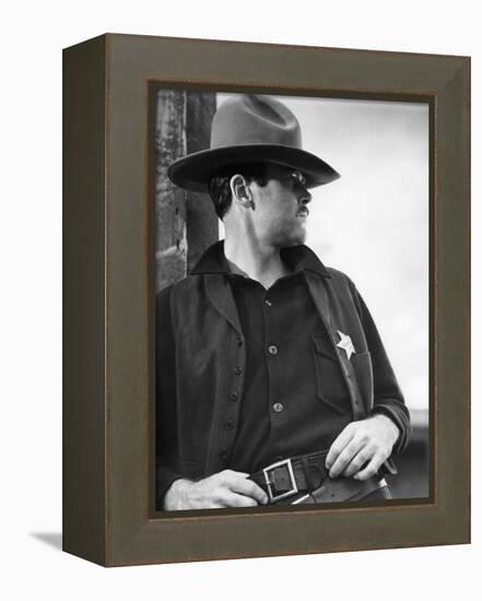 MY DARLING CLEMENTINE, 1946 directed by JOHN FORD Heny Fonda (b/w photo)-null-Framed Stretched Canvas