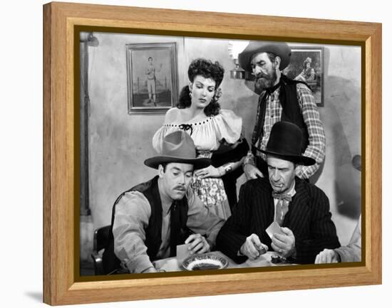 MY DARLING CLEMENTINE, 1946 directed by JOHN FORD Linda Darnell and Henry Fonda (b/w photo)-null-Framed Stretched Canvas