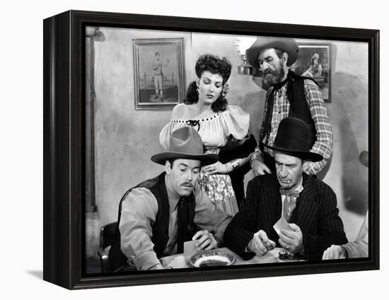 MY DARLING CLEMENTINE, 1946 directed by JOHN FORD Linda Darnell and Henry Fonda (b/w photo)-null-Framed Stretched Canvas