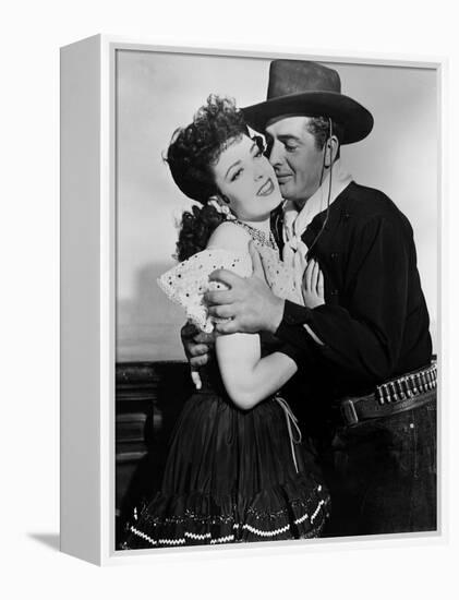 MY DARLING CLEMENTINE, 1946 directed by JOHN FORD Linda Darnell and Victor Mature (b/w photo)-null-Framed Stretched Canvas