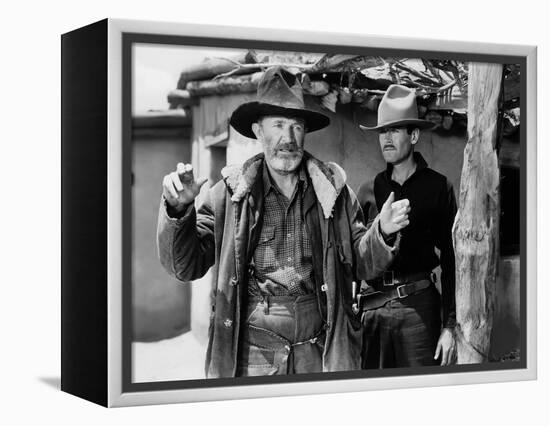 MY DARLING CLEMENTINE, 1946 directed by JOHN FORD Walter Brennan and Heny Fonda (b/w photo)-null-Framed Stretched Canvas