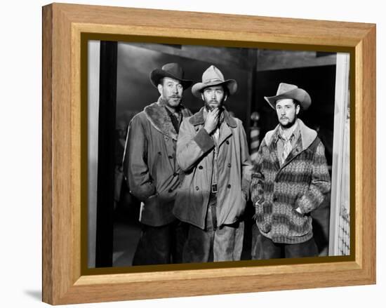 MY DARLING CLEMENTINE, 1946 directed by JOHN FORD Ward Bond, Henry Fonda and Tim Holt (b/w photo)-null-Framed Stretched Canvas