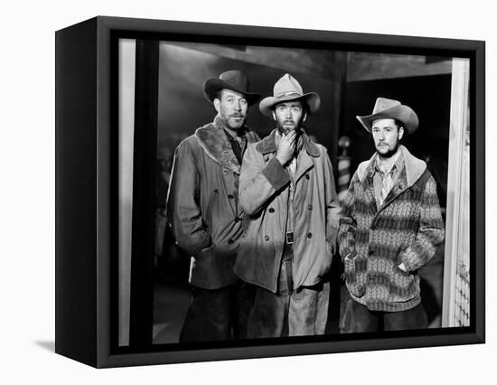 MY DARLING CLEMENTINE, 1946 directed by JOHN FORD Ward Bond, Henry Fonda and Tim Holt (b/w photo)-null-Framed Stretched Canvas