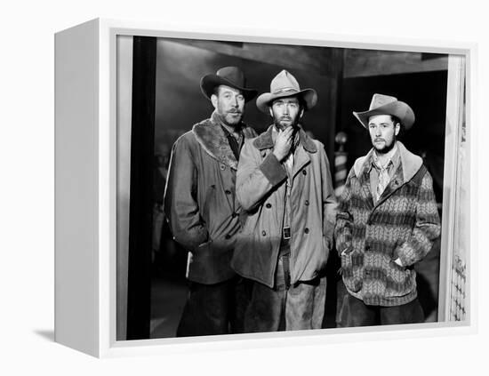 MY DARLING CLEMENTINE, 1946 directed by JOHN FORD Ward Bond, Henry Fonda and Tim Holt (b/w photo)-null-Framed Stretched Canvas