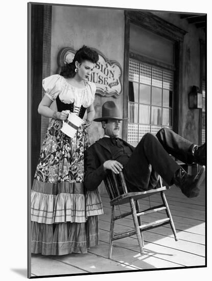My Darling Clementine, Linda Darnell, Henry Fonda (As Wyatt Earp), 1946-null-Mounted Photo
