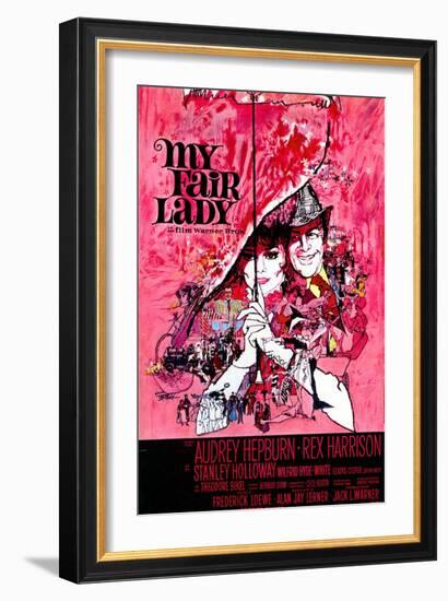 My Fair Lady, Belgian Movie Poster, 1964-null-Framed Art Print